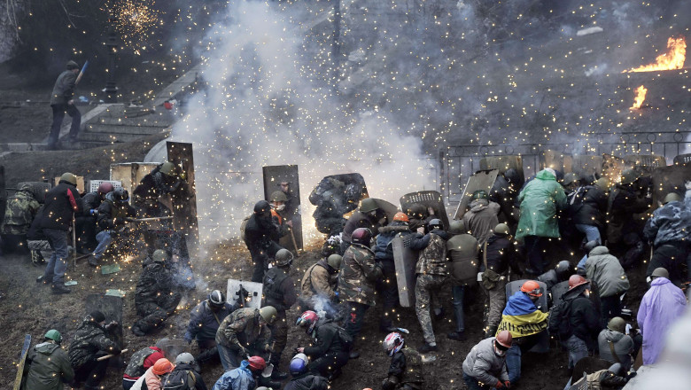 Violente Kiev Ucraina 20 februarie-AFP Mediafax Foto-LOUISA GOULIAMAKI