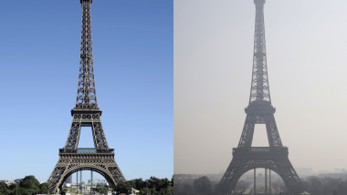 Poluare Paris turnul Eiffel - AFP Mediafax Foto-KENZO TRIBOUILLARD