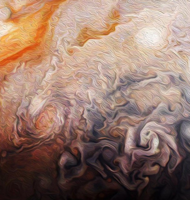 jupiter nasa juno pictura in ulei
