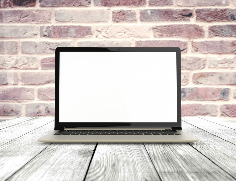 3D White Screen Laptop. PC Internet Computer Notebook MacBooK Il