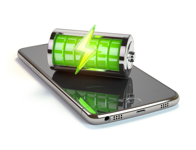 baterie smartphone verde