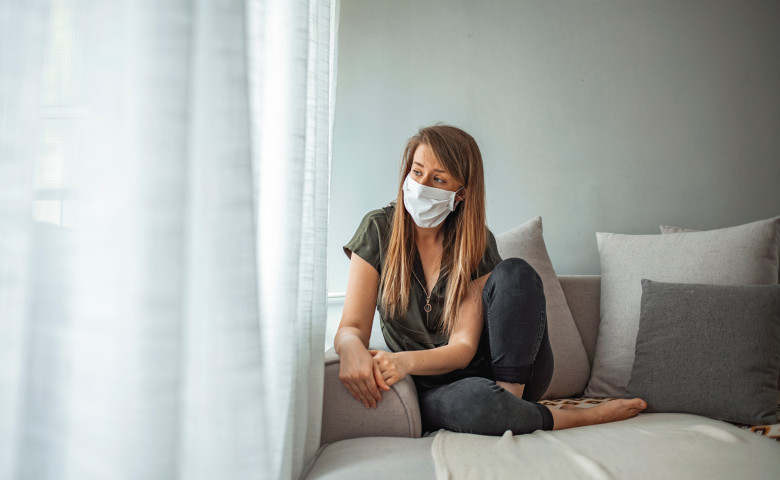 Covid-19,Pandemic,Coronavirus,Mask,Woman,Home,Covid-19,Lonely,Quarantined,Girl