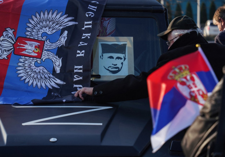 Manifestație pro-Rusia pe străzile din Belgrad