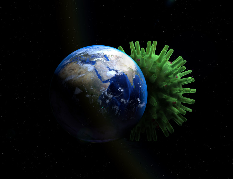 Planet,Earth,And,Virus.,Great,Danger,To,The,World,Covid-19