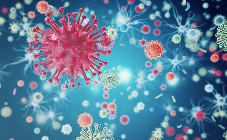 Bacteria,Virus,Or,Germs,Microorganism,Cells.,3d,Rendering