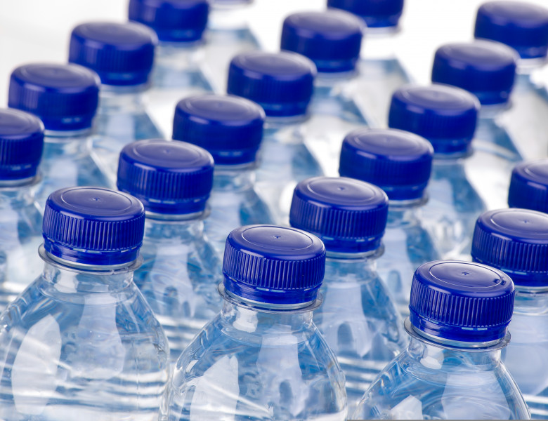 Rows,Of,Water,Bottles,Isolated,On,White,Background