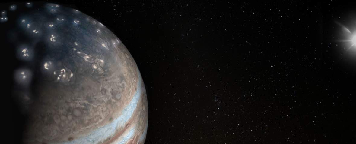 Jupiter,Northern,Hemisphere,Lightning,Activity,Near,Its,Pole.,Elements,Of