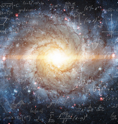 Mathematical,And,Physical,Formulas,Against,The,Background,Of,A,Galaxy