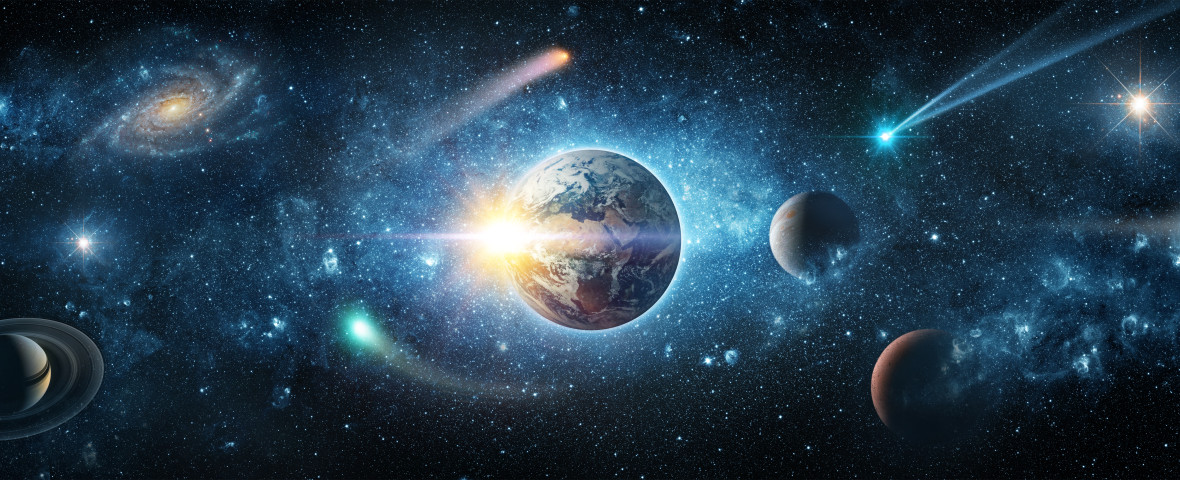 View,From,Space,To,The,Planet,Earth,,Galaxies,,Stars,,Comet,