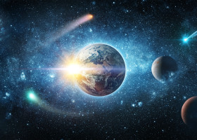 View,From,Space,To,The,Planet,Earth,,Galaxies,,Stars,,Comet,