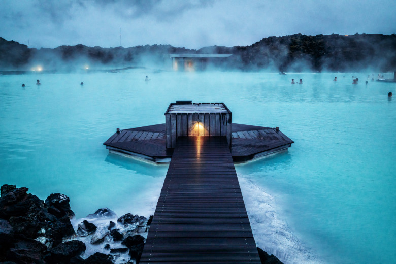 Reykjavik,,Iceland,-,July,4,,2018:,Beautiful,Geothermal,Spa,Pool