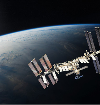 Iss,Over,The,Planet,Earth.,Elements,Of,This,Image,Furnished