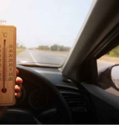 Thermometer,In,Car,With,Hot,Temperature,At,Road,In,Thailand