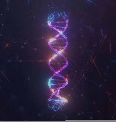 Abstract,Animated,Structure,Of,A,Dna,Molecule,From,Particles.,Concept