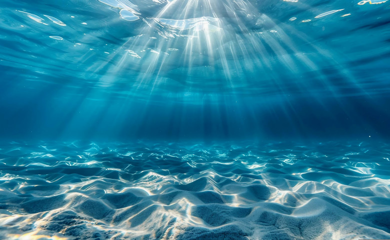 Underwater,,Sunlight,,Ocean,,Clear,Water,,Sun,Rays,,Caustics,,Sea,Bed,