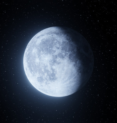 Representation,Of,The,Moon,Starting,The,Waning,Phase,On,A