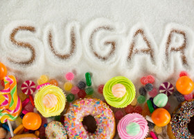 Sugar written on sugar powder