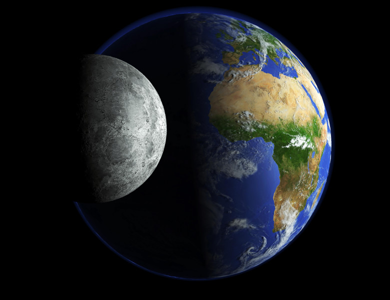 our earth and the moon