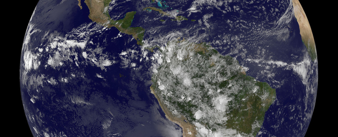 The planet Earth is seen in a photo taken by NOAA's GOES-East satellite on Earth Day