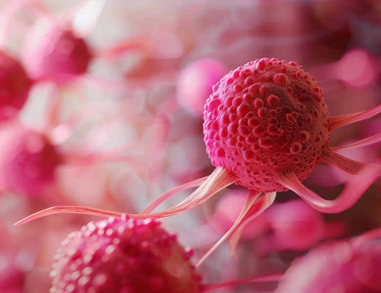 Blood cancer cell, leukemia disease, growing tumor, oncology, medicine and science