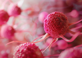 Blood cancer cell, leukemia disease, growing tumor, oncology, medicine and science