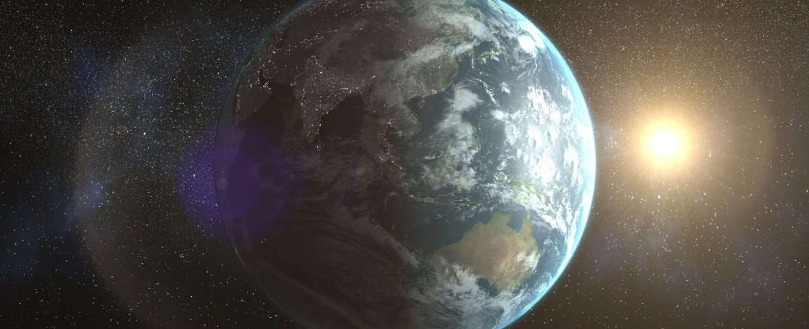 Image of earth on the space