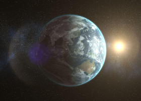 Image of earth on the space