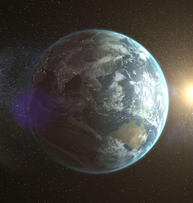 Image of earth on the space