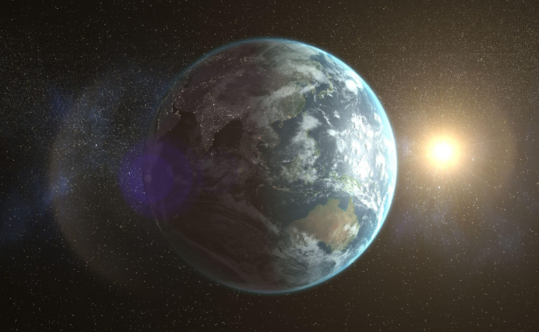 Image of earth on the space