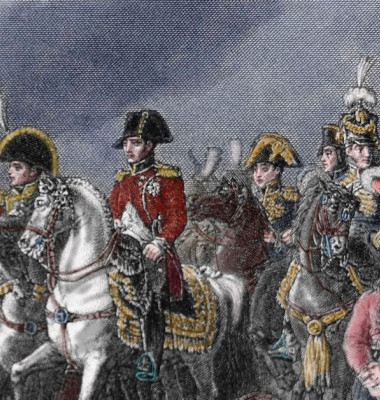 Napoleonic Wars. Part of the War of the Third Coalition. Battle of Austerlitz. December 2, 1805.  France against Russia and Austrian Empire. Engraving