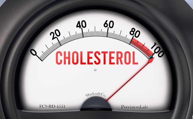 Cholesterol that is hitting a full scale, rising values, showing a very high level of cholesterol