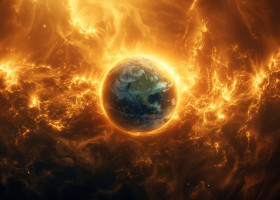 Solar wind, the flow of particles, geomagnetic storm