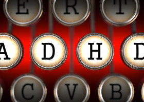 ADHD on Old Typewriter's Keys.