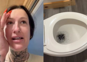 Ce a descoperit o femeie în propria baie, în timp ce spală rufele/ Foto: Captură video TikTok