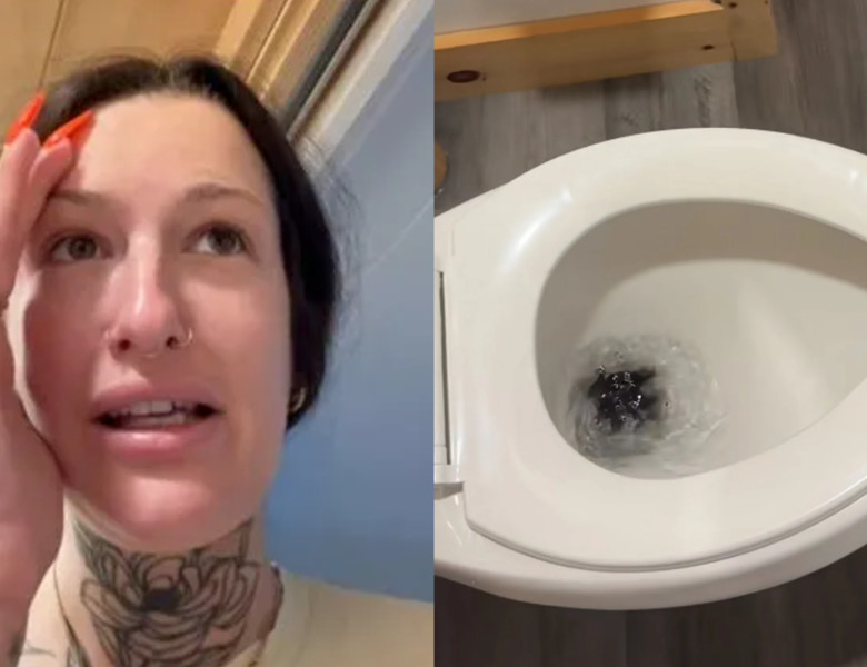 Ce a descoperit o femeie în propria baie, în timp ce spală rufele/ Foto: Captură video TikTok