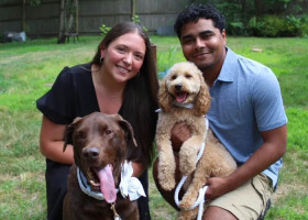 Hayley și Matthew și cei doi câini ai lor,  Jeter și Ronnie/ Foto: Instagram