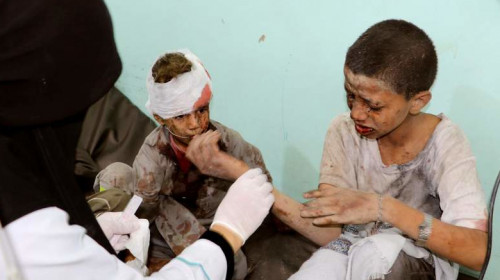 Copii răniți în Yemen