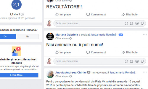 Recenzii negative pentru Jandarmerie