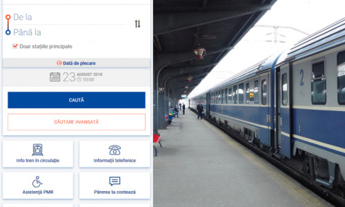 Aplicație CFR Călători, mersul trenurilor