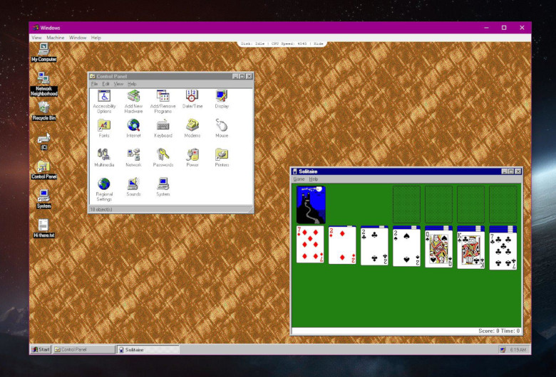 Aplicația Windows 95