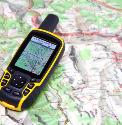 GPS receiver and map.