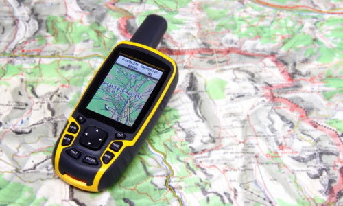 GPS receiver and map.