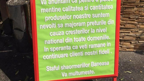 Anunț shaormerie