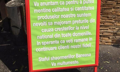 Anunț shaormerie