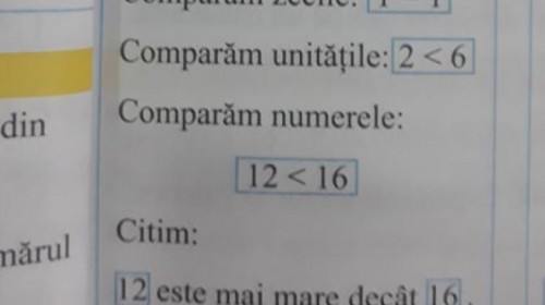 Greșeli în manualul de mate, clasa I