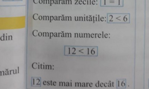 Greșeli în manualul de mate, clasa I