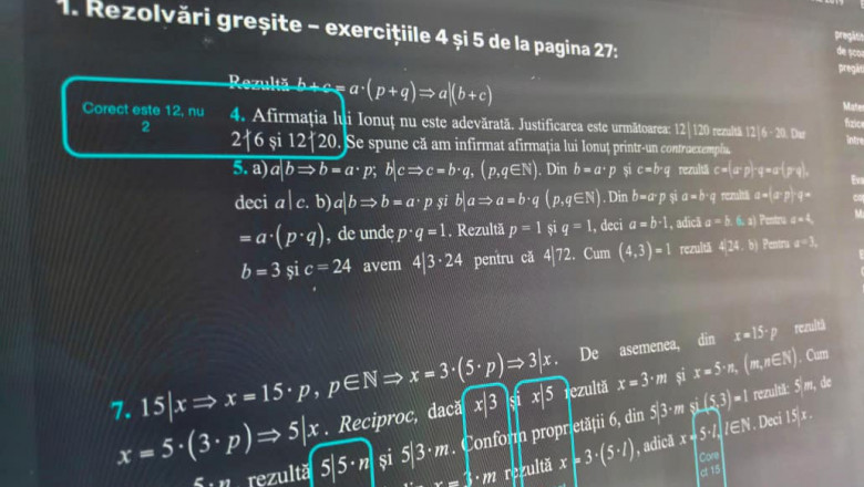 Greșeli în manualul de Matematică de clasa a 6-a