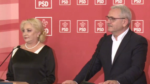 Liviu Dragnea și Viorica Dăncilă după CEx PSD