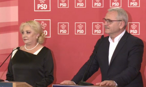 Liviu Dragnea și Viorica Dăncilă după CEx PSD