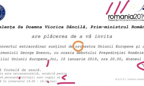invitație cu greșeli